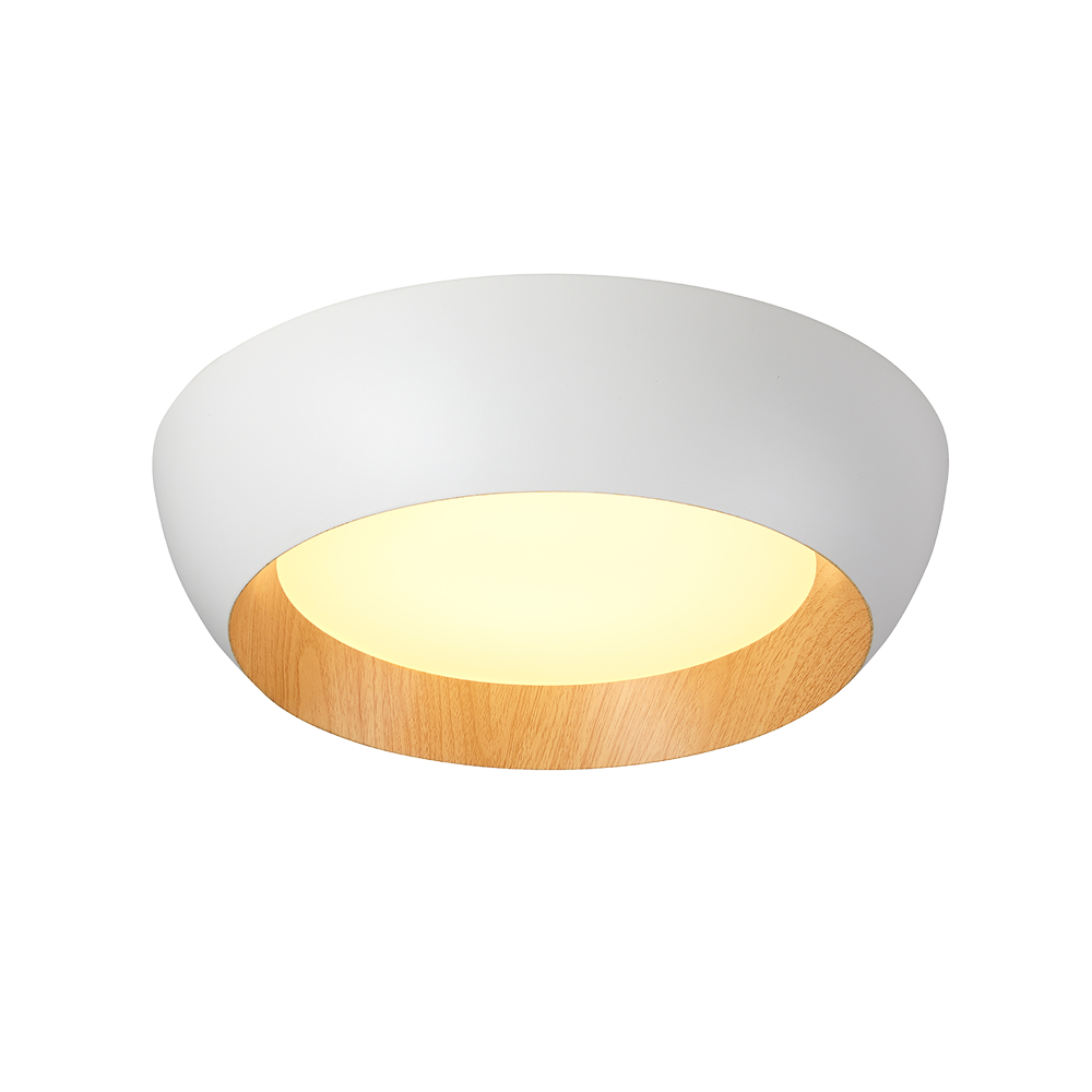 PLAFON MADERA LED 40CM 30W 3000K REDONDO BLANCO